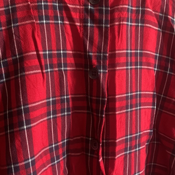Madewell red checked button down blouse size xs - Picture 3 of 3